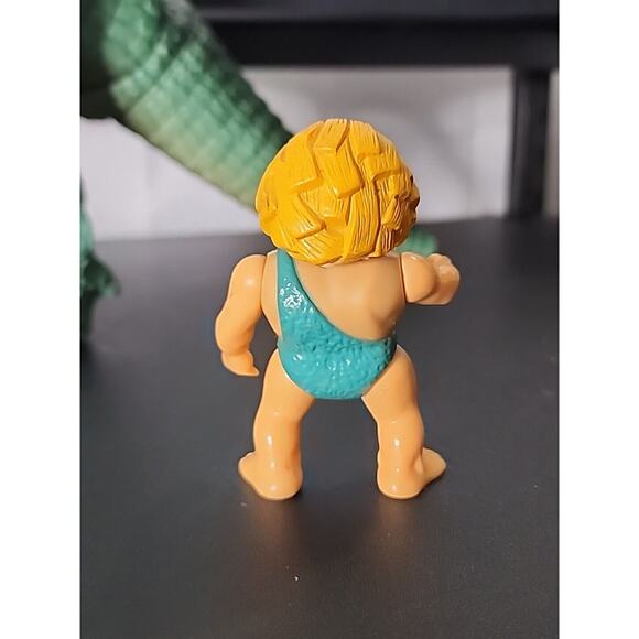 Vintage Definitely Dinosaurs 1987 Playskool T-Rex Figure And Caveman Zorg Blonde - Picture 7 of 9